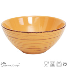 Antique Orange with Brush Creamic Bowl